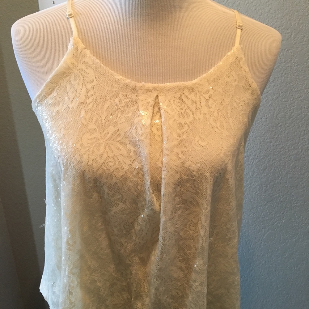 Cream sequin top size xs